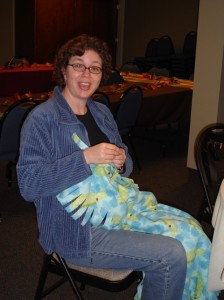 Pastor Lori Making a Blanket